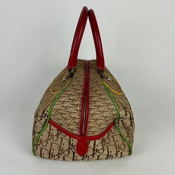 VINTAGE CHRISTIAN DIOR 2004 RASTA PRINT BOWLING BAG - Picture 7 of 12